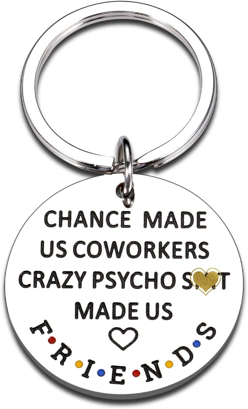 Funny Coworker Gifts for Women Friends Office Keychain Leaving Going Away Farewell Goodbye Gifts for Coworkers Colleague Female Male Employee Appreciation Thank You Christmas Birthday Gifts Women Men