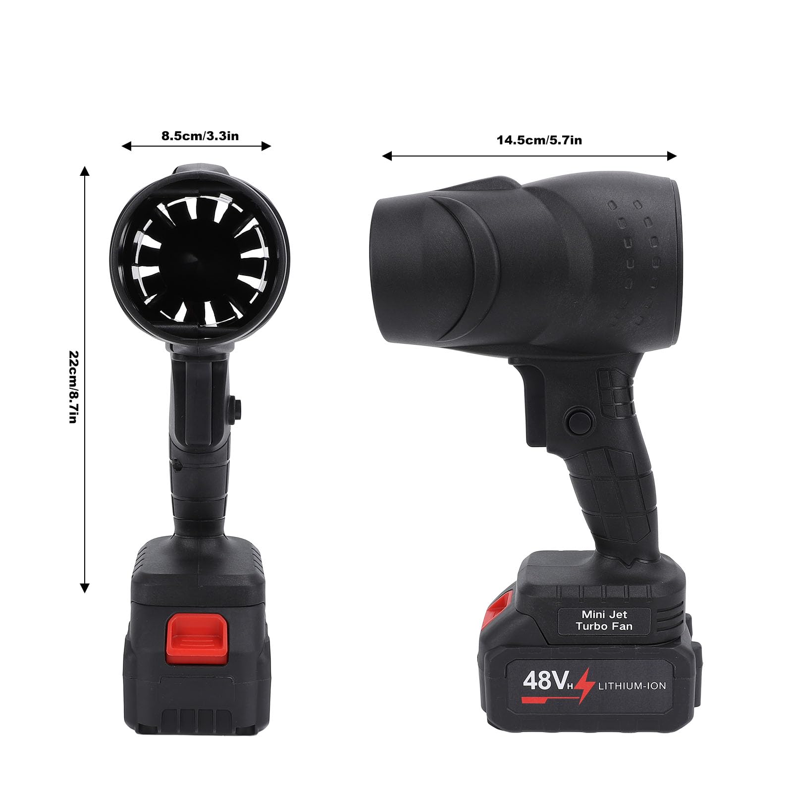 Powerful Turbofan Cordless Handheld Blower, Rechargeable ABS Cleaning with 1200mAh Lithium Battery for Home Car Keyboard Camping (Black)