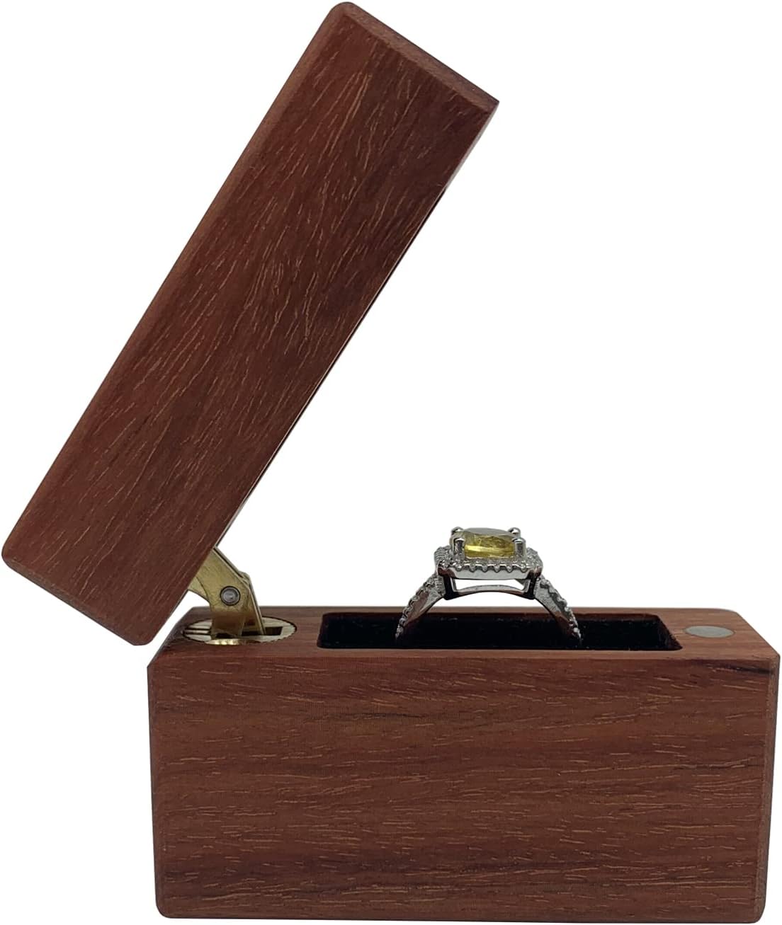 UOOOM Wood Ring Box Portable Jewelry Box (Large/Red)