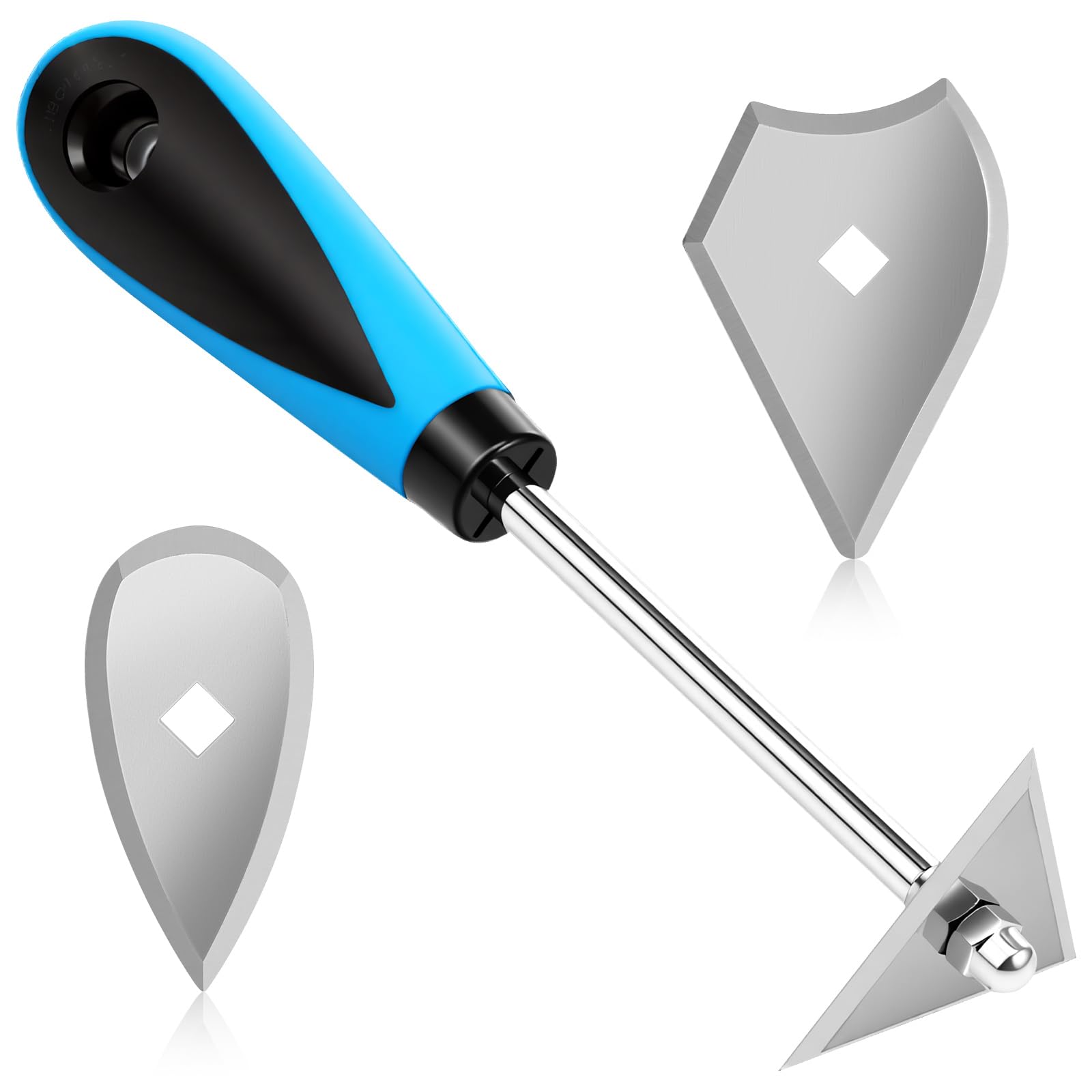 LuLobtg Paint Scraper Tool Set with Replacement Blades (Triangle + Combination + Heart) 3-in-1 Shave Hook Scraper for Stripping Paint Glue and Residue from Wood Metal Walls Furniture Surfaces