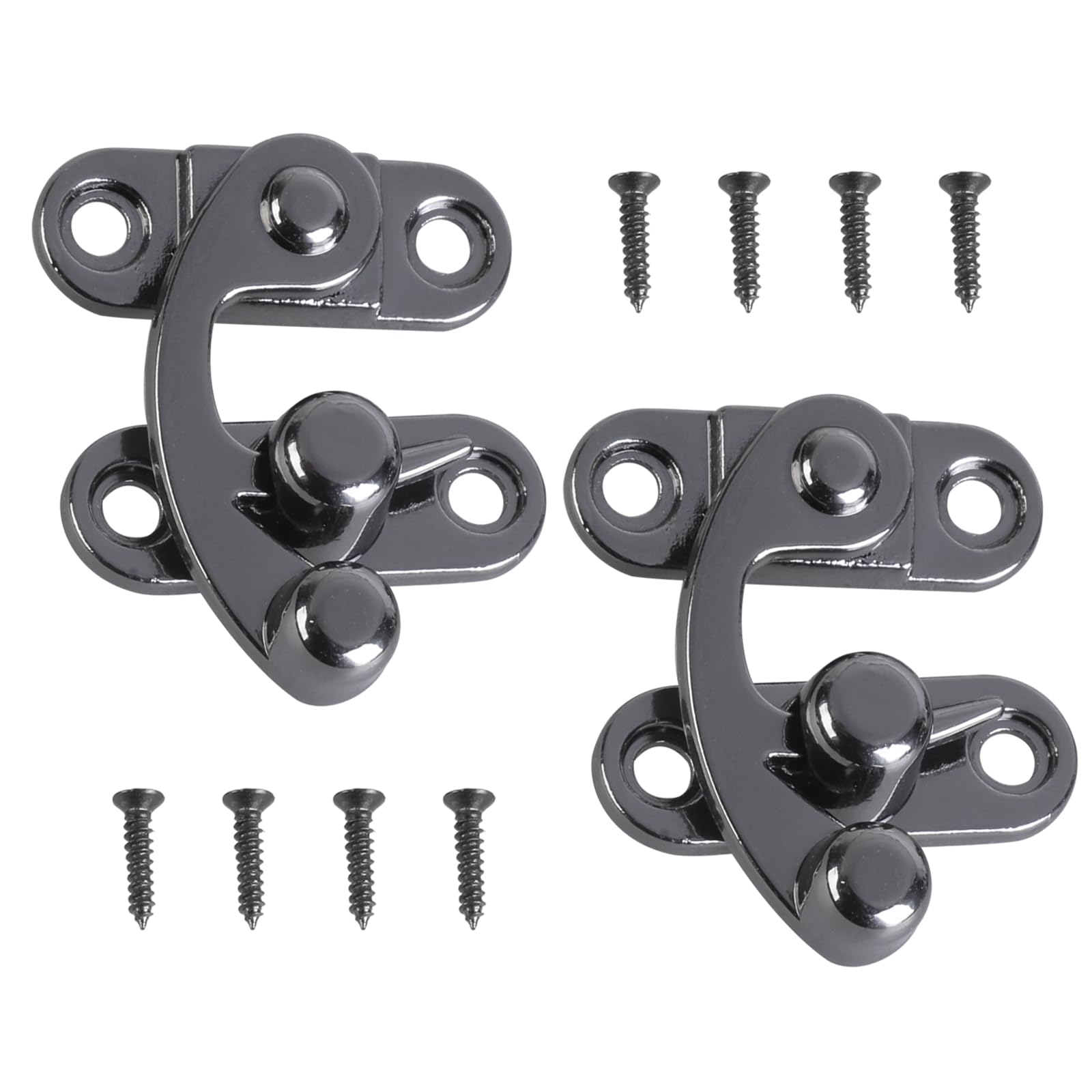 Miniature Hook Latches Swing Arm Closures for Vintage Suitcases and Cabinet Door with Secure Fastening 1 Pair Installation