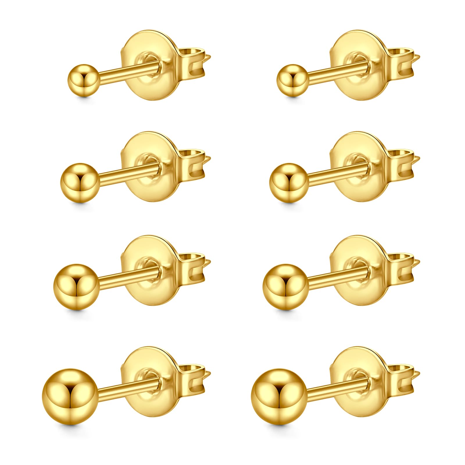 LAURITAMI Oorstekerset, 3-8 mm, zirkonia, ingelegd 20G