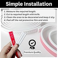 Vista 6 de Moldura autoadhesiva flexible para pared, tira 3D para paneles de pared de azulejos, madera, marco de espejo, borde de esquina, techo, papel tapiz