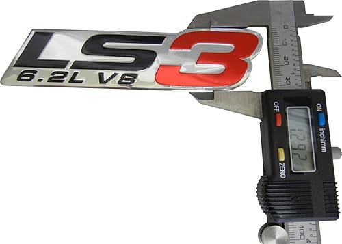 Miniatura 3 de 2 emblemas de motor de 6.2L V8 para GM Chevy azul par cromado OEM LS3 6.2L V8