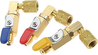 Mtsooning Air Conditioner Refrigerant Ball Valve,R410A Shut-Off Ball Valve 5/16" SAE Female to 1/4" SAE Male Replacement for R134A R12 R22 R502 A/C Refrigerant Mini Split System