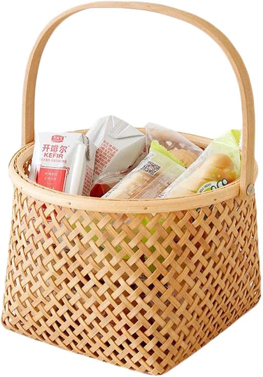 Amazon Co Jp Bestmood 藤かご 収納かご バスケット 買い物 ラタンバスケット 手編み お菓子 果物入れ 収納バスケット ピクニック パンかご おしゃれ 雑貨収納 Freeカーキ ホーム キッチン