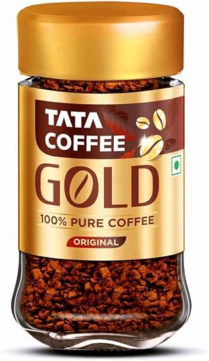 Tata Coffee Gold Original, Instant &amp; Pure Coffee Jar, 50g, Freeze-Dried, Rich &amp; Strong, Specially Sourced Robusta and Arab...