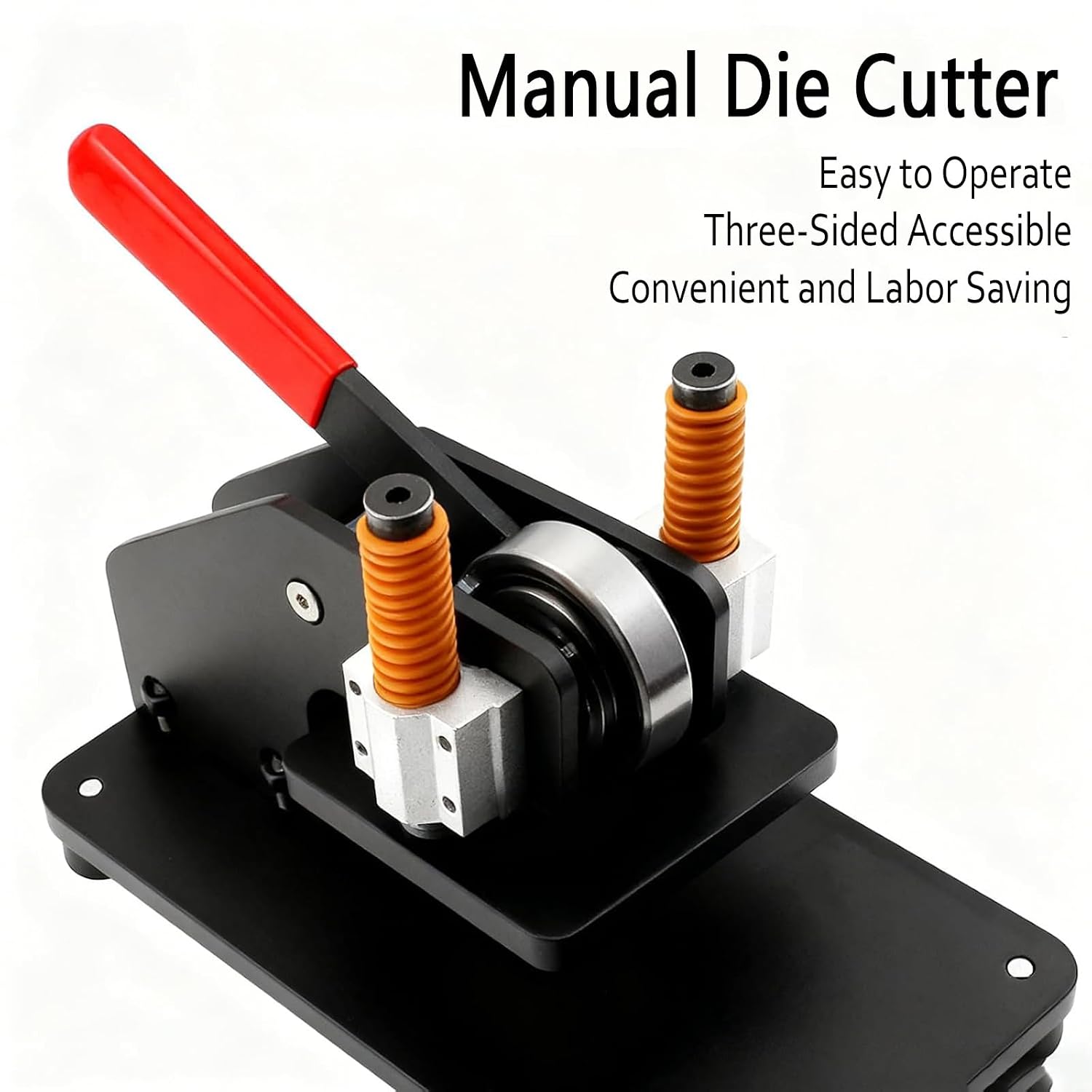 Manual Leather Die Cutting Machine - Hand Press Mold Cutter for DIY Crafts, 10x10cm Plate, 45mm Stroke for Leather Embossing, Punching & Cutting Tools