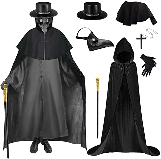7-teiliges Steampunk-Kostüm, Pestarzt, Halloween, Erwachsene