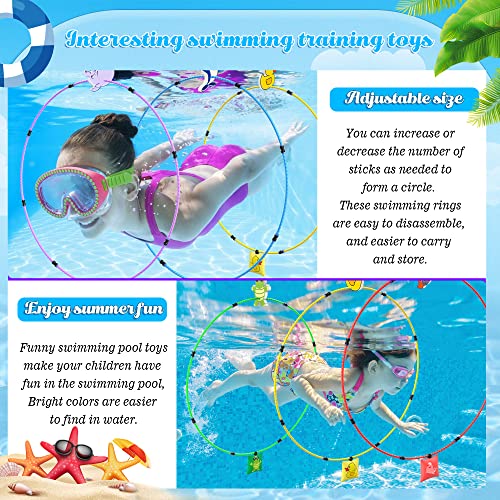 Gushu Diving Toys 15 Pcs Pool Toys For Kids Age 4-8 8-12 Water Swim Thru Rings With Buoys And Sandbags Underwater Training Program Swimming Pool Games Water Sports Gifts #TOP5