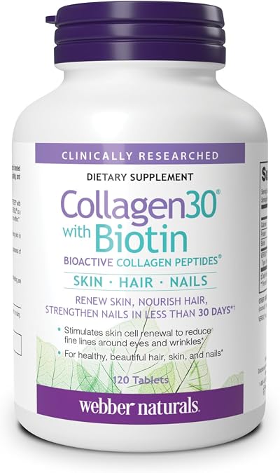 Collagen30 with Biotin, 2,500 mg of Collagen Peptides, 120 Tablets