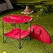 The Lakeside Collection Portable Folding Picnic Table with Shelf - Waterproof, Perfect for Outdoors - Red