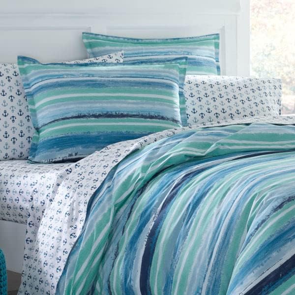 Poppy & Fritz - Queen Duvet Cover Set, Cotton Reversible Bedding with Matching Shams, Ideal Bedding Set (Alex Blue, Queen) image 8 of 8 B01N4TOULG