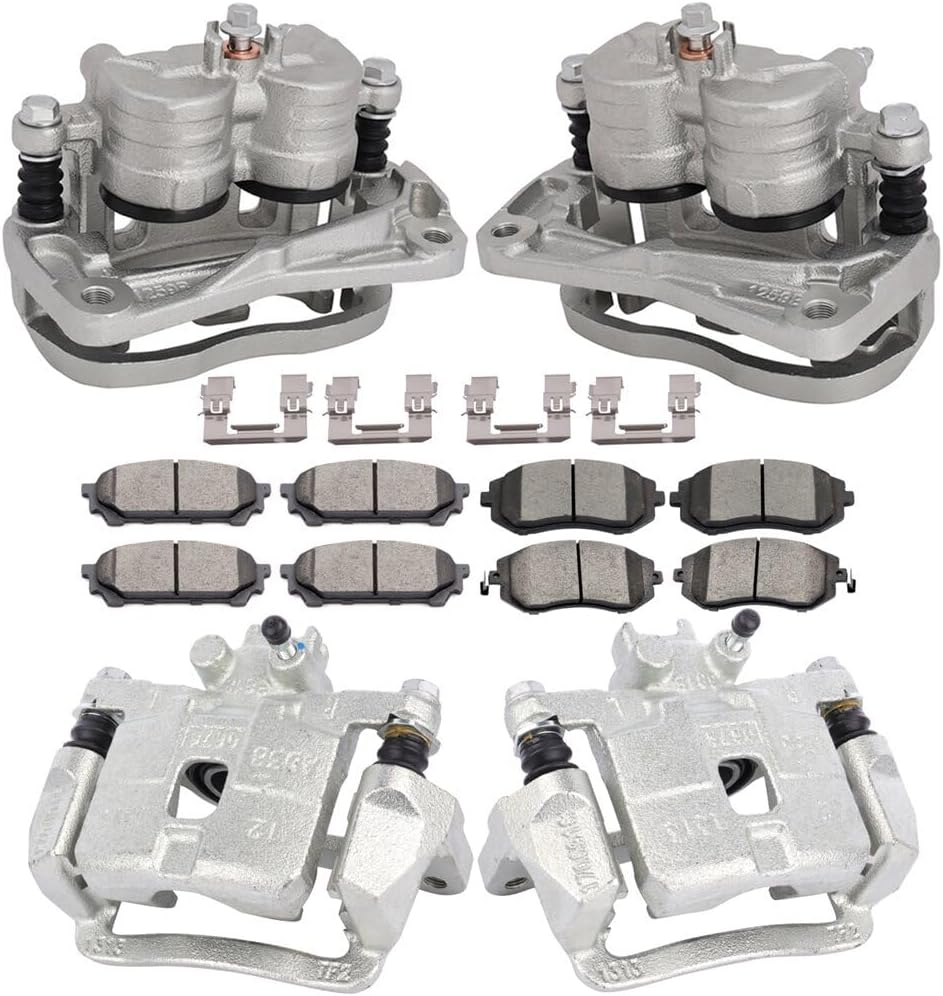 INEEDUP Front & Rear Disc Brake Calipers Assembly with Bracket and Ceramic Pads For Saab 9-2X 2005-2006 For Subaru Impreza 2004-2007 (12PCS), 839330-5208-1025468602
