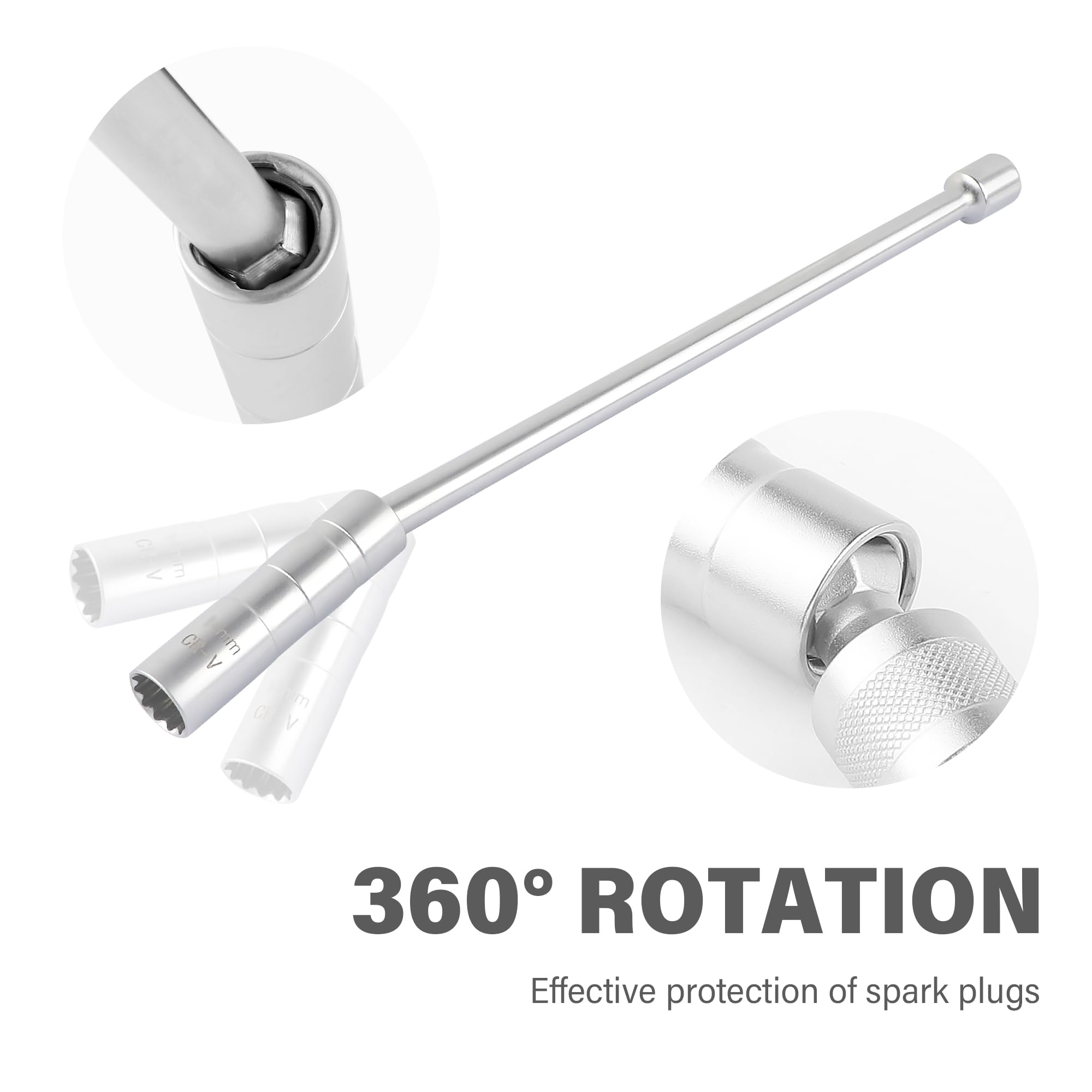 Magnetica Estesa Chiave per Candele,Lunga 35 cm Rotazione a 360 Gradi Chiave Candela 14 mm con 12 Punti,Accessorio Auto Chiave per Candele Auto Adatto Veicoli (14 mm)