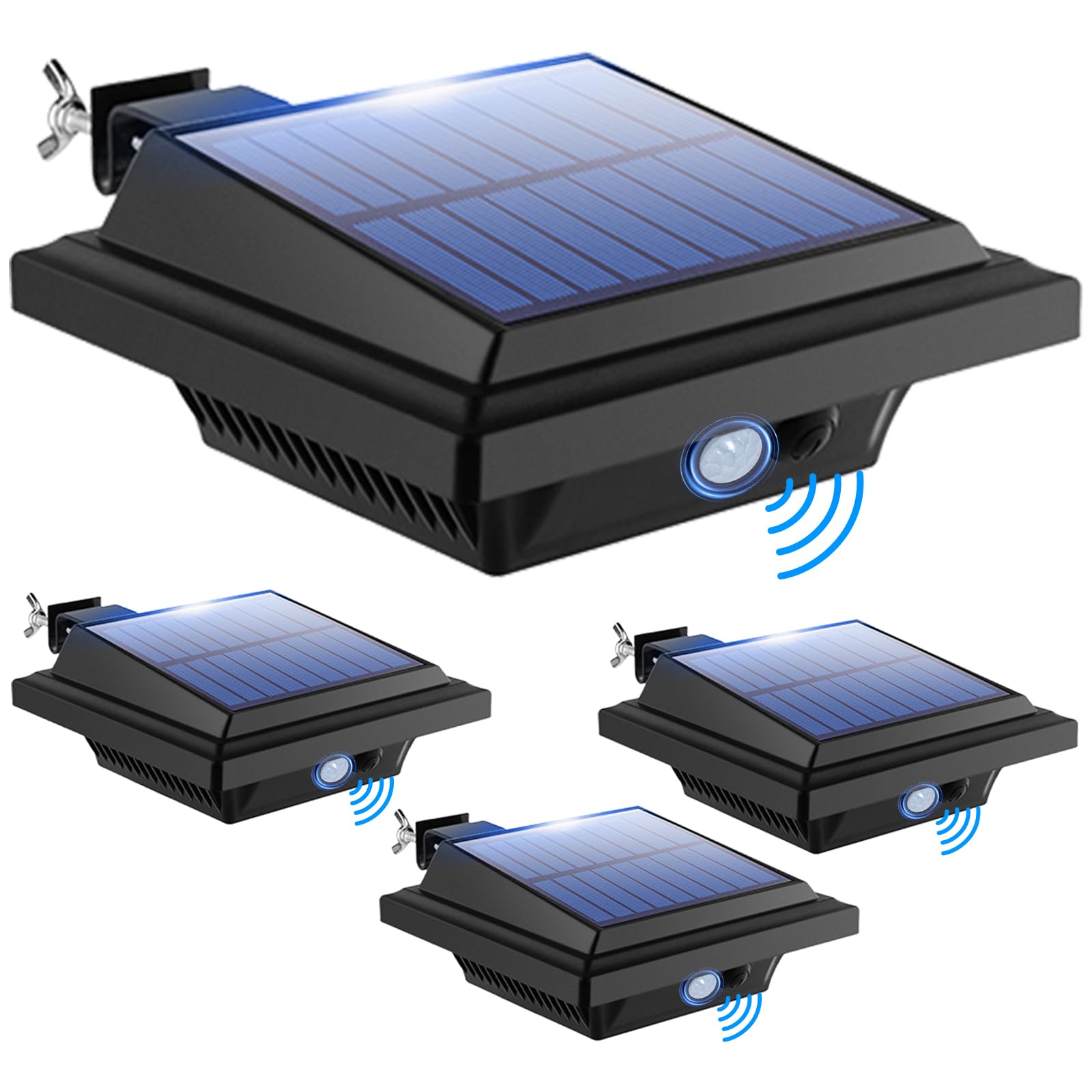Dachrinne Solarleuchte mit Bewegungsmelder 40 LEDs Solarlampen für Außen | Schwarz Gartenbeleuchtung Warmweißes Solarlicht, 3W PIR Sicherheitswandleuchte Außenlampe für Garage