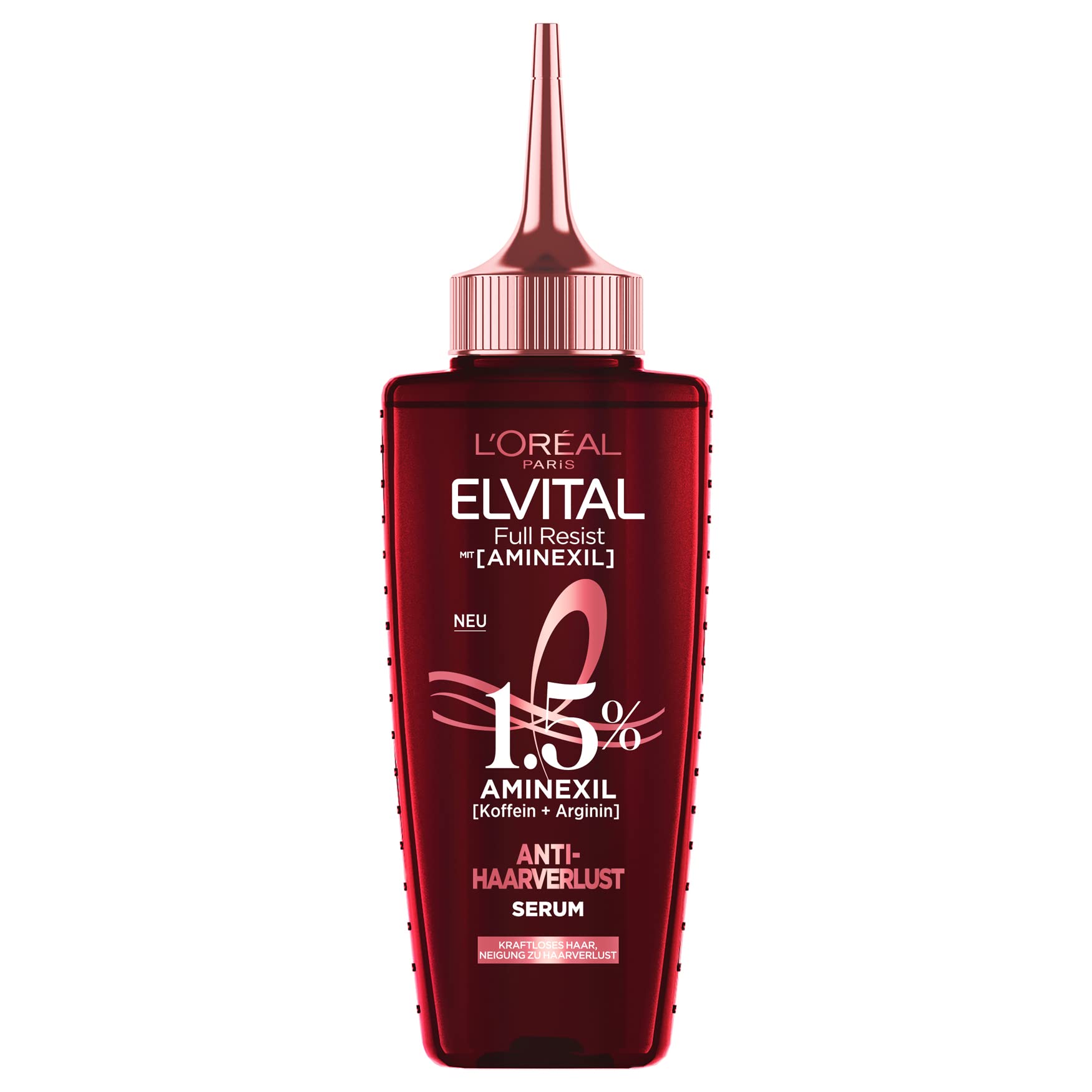 L'Oréal Paris Elvital serum przeciw wypadaniu włosów na skutek łamania włosów, do bezsilnych, łamliwych włosów, zawiera 1,5% amineksylu, kofeinę i argininę, całkowicie odporne na wypadanie włosów, 1 x