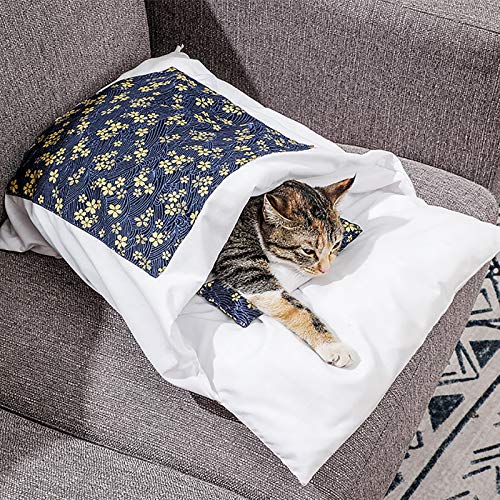 Sac de couchage chat avec coussin de couchage pour chatons et chiots - 7