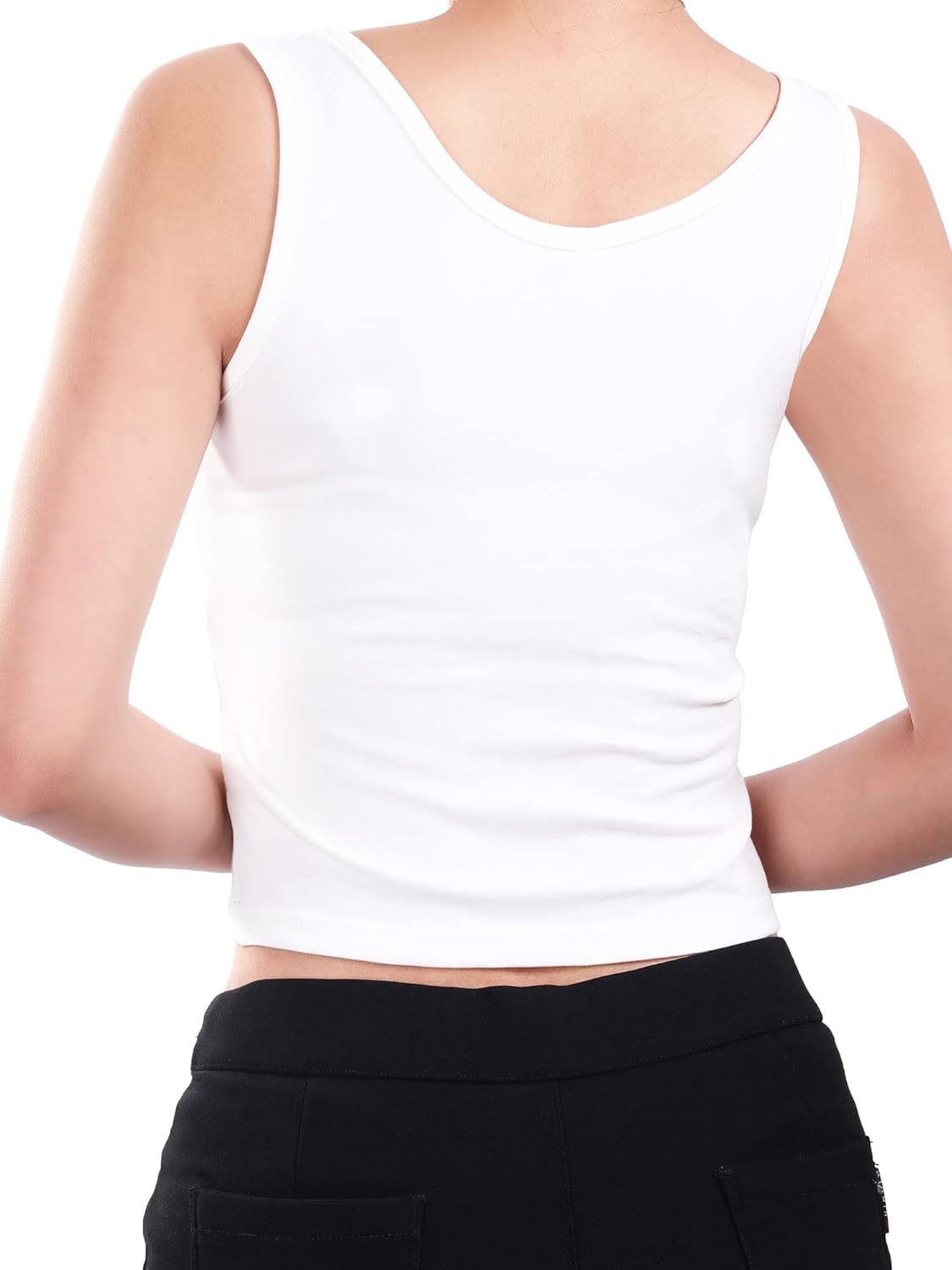 4 Pieces Women Basic Crop Tank Top Short Sleeveless Sports Crop Top - Image 4