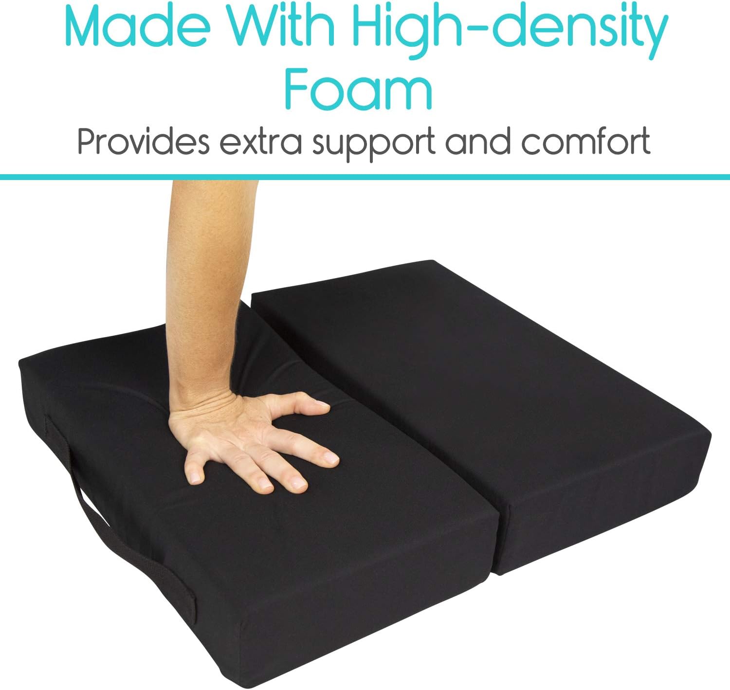 Vive Folding Wheelchair Cushion - Stadium, Car, Office Chair Seat Cushion - Portable Coccyx Orthopedic Pad for Mobility Transport -Comfort Support Pillow for Sciatica, Lower Back Pain Relief, Tailbone : Health & Household