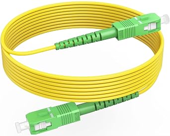 3ft1m Fiber Optic Cable Singlemode SC/APC to SC/APC OS2 Simplex 9/125 m LSZH FTTH Yellow OD 2.0mm