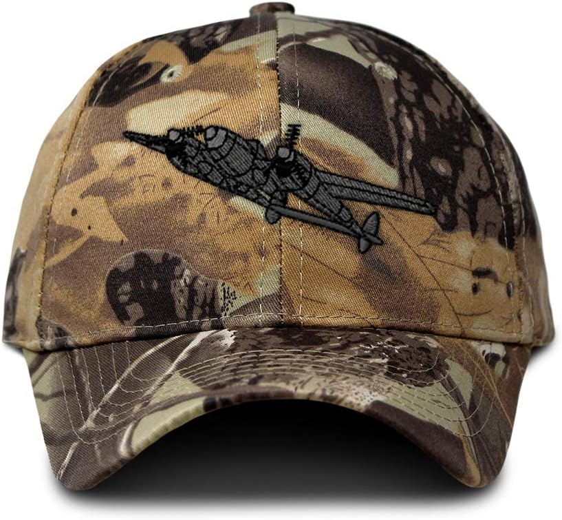 Custom Camo Baseball Cap Plane P-38 Lightning Embroidery Cotton Strap Closure