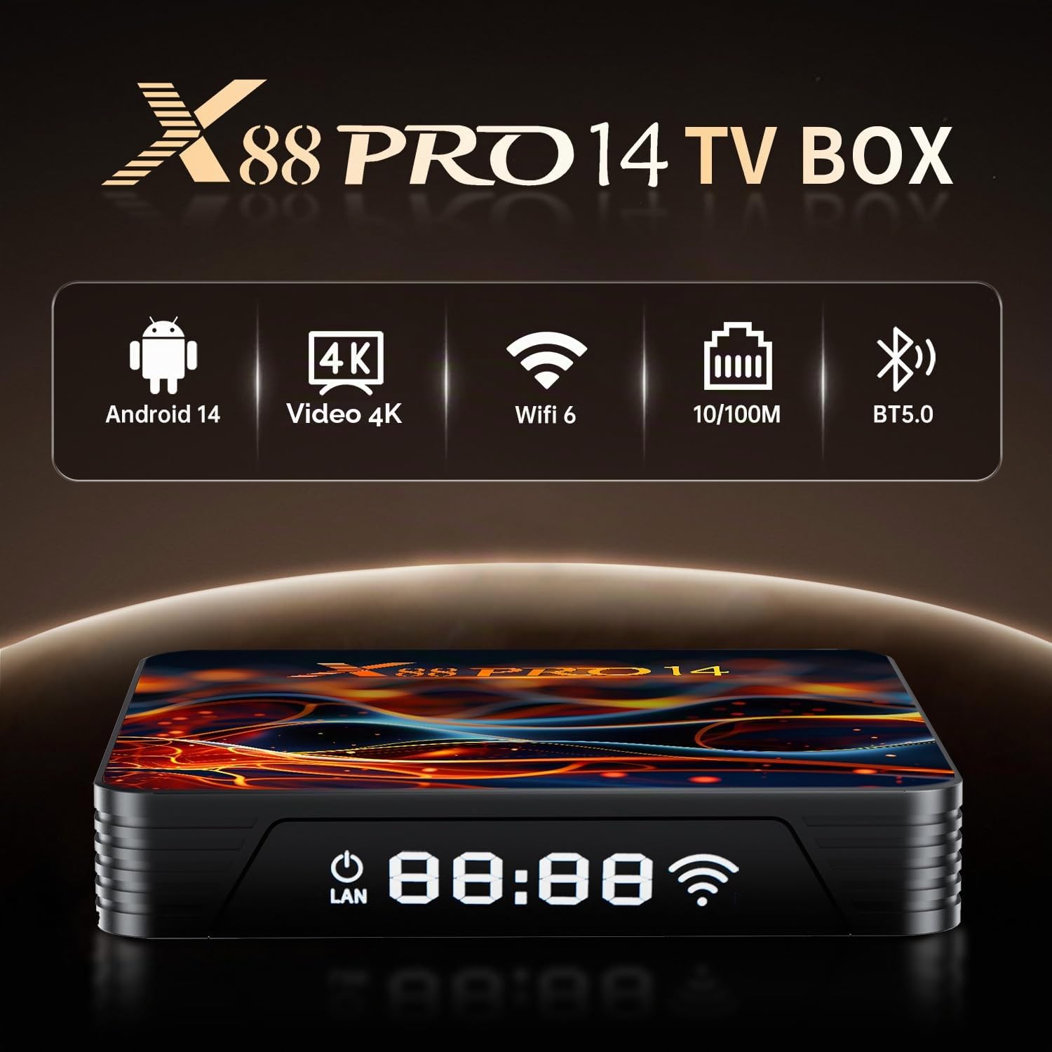 Android tv box,X14 PRO Android 14.0 box 2GB RAM 16GB ROM RK3518 Quad-Core 64bit Cortex-A53 Mali 450 MP2 GPU Support 4K 3D 1080P 2.4/5.0GHz WIFI BT5.0 10/100M Ethernet DLNA HDMI 3.0 H.265