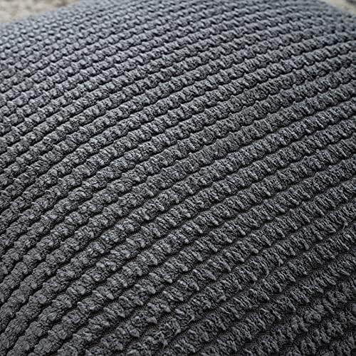 MIULEE Pack of 2 Corduroy Cushion Covers Decorative Throw Pillow Cover Square Pillowcase for Sofa Bedroom Living Room Home 18x18 Inch 45x45 cm Grey