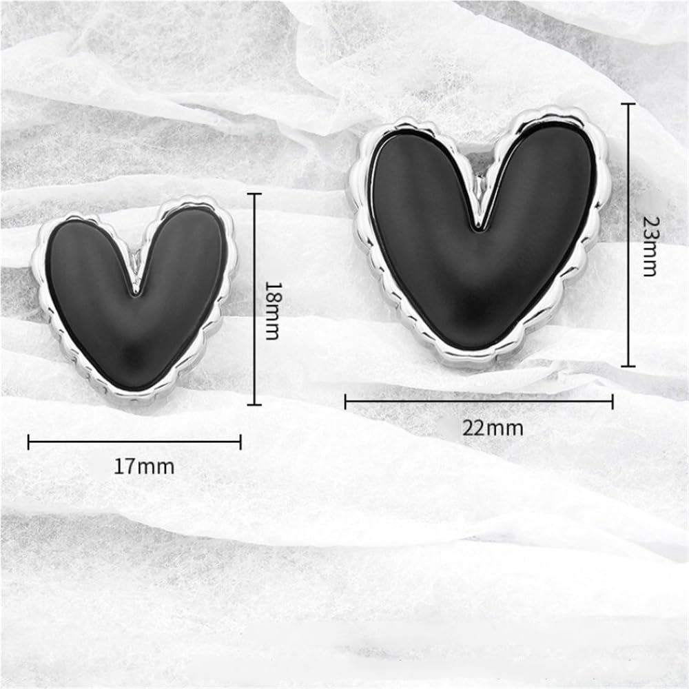 10 Bottoni in Metallo for Maglione di Lana da Donna, Cardigan, Cappotto, Cucito Fai da Te, Moda squisita, Cuore, Amore, Bottoni for Vestiti(Gold,22x23mm)