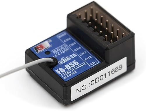 Flysky FS-BS6 Receptor de 6 canales con sistema de estabilización giroscópico para control remoto FS-GT5 Transmisor de radio RC Car (1 unidad FS-BS6)