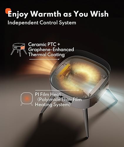 Miniatura 4 de HomeRunPet Calentador para mascotas 2 en 1 y cama climatizada para gatos con filtro de aire, calentador de espacio silencioso y seguro para gatos y