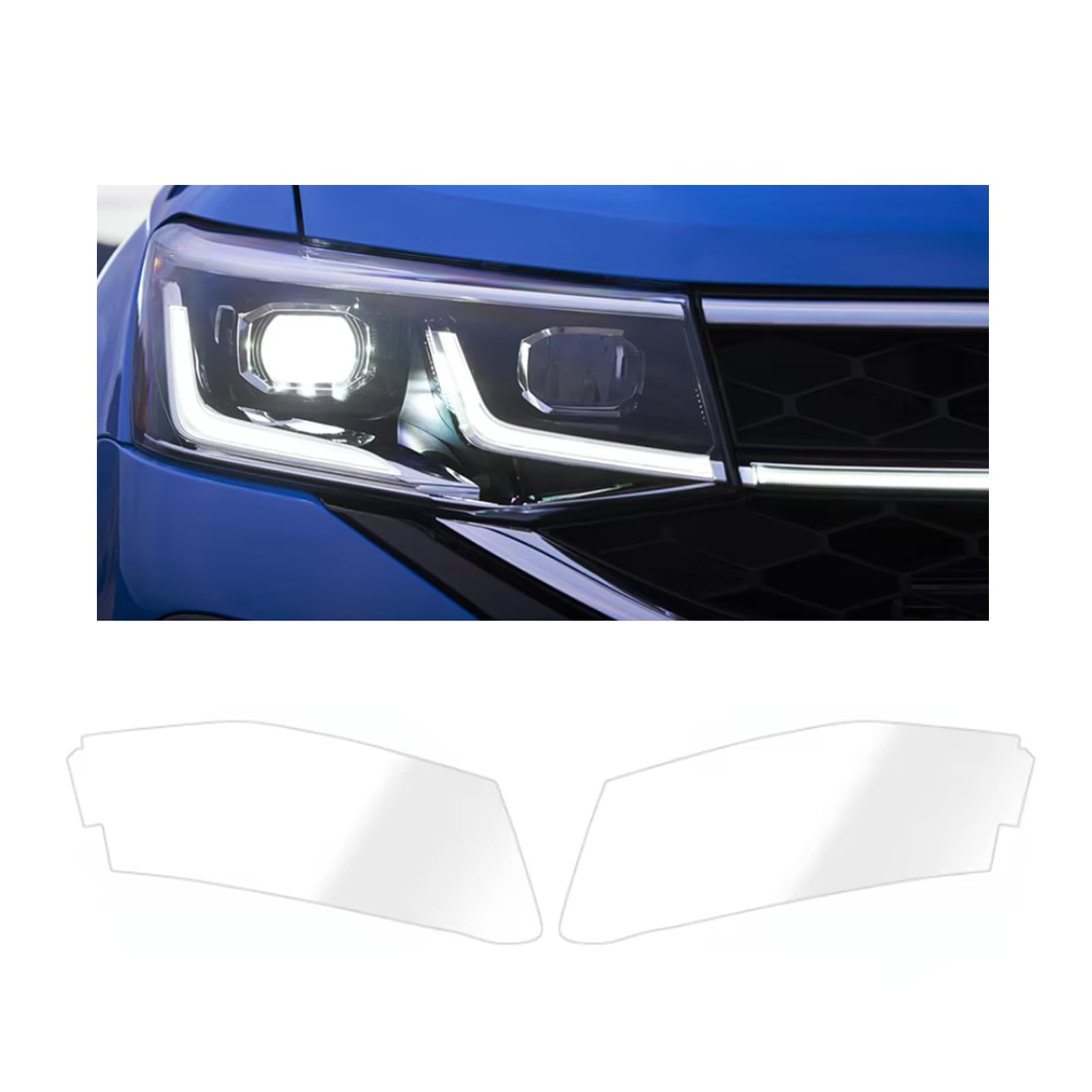 Headlight Film for VW Taos 2021-2024, 1Set Transparent/Smoke Black Car Headlight TPU Protective Film