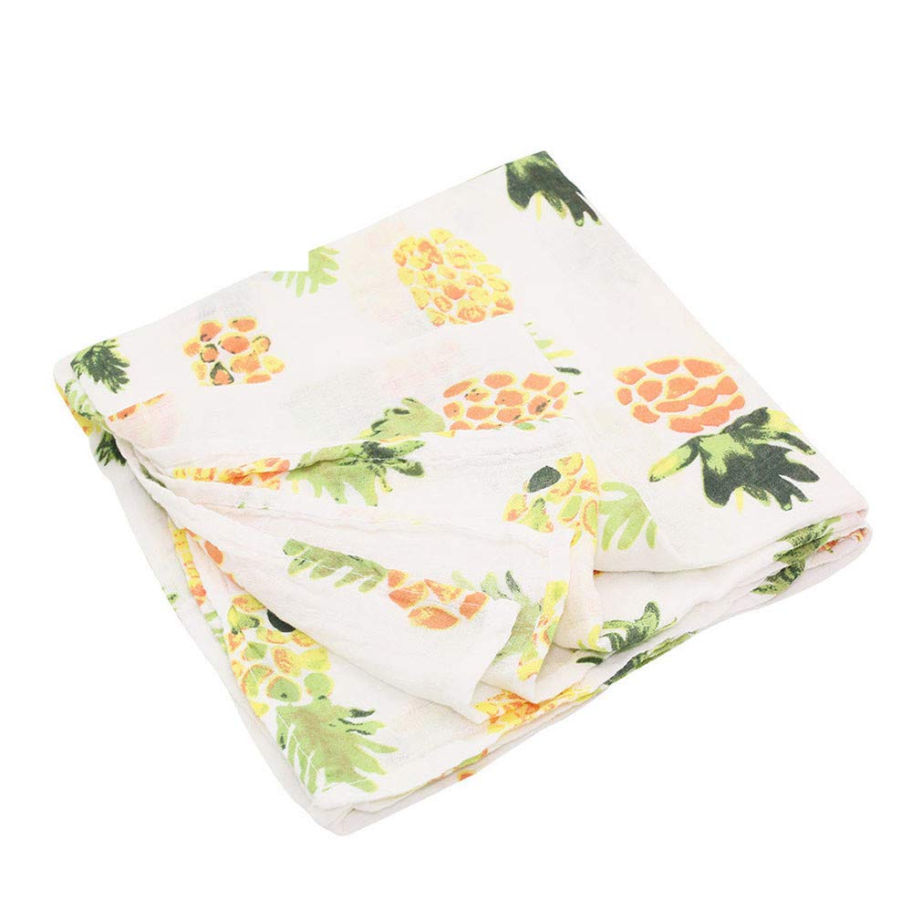 Muslin Swaddle Cloths for baby,Chickwin Organic 100% Cotton Extra Soft Boys or Girls Printed Design Large Square Cloths Wash Cloth Blanket for Sensitive Skin Baby (120 * 120cm,Light green)