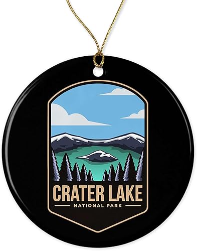 Adorno de Parque Nacional del Lago Cráter – Regalo del Parque Nacional Crater Lake – Adorno de Navidad de Crater Lake – Decoración del Parque