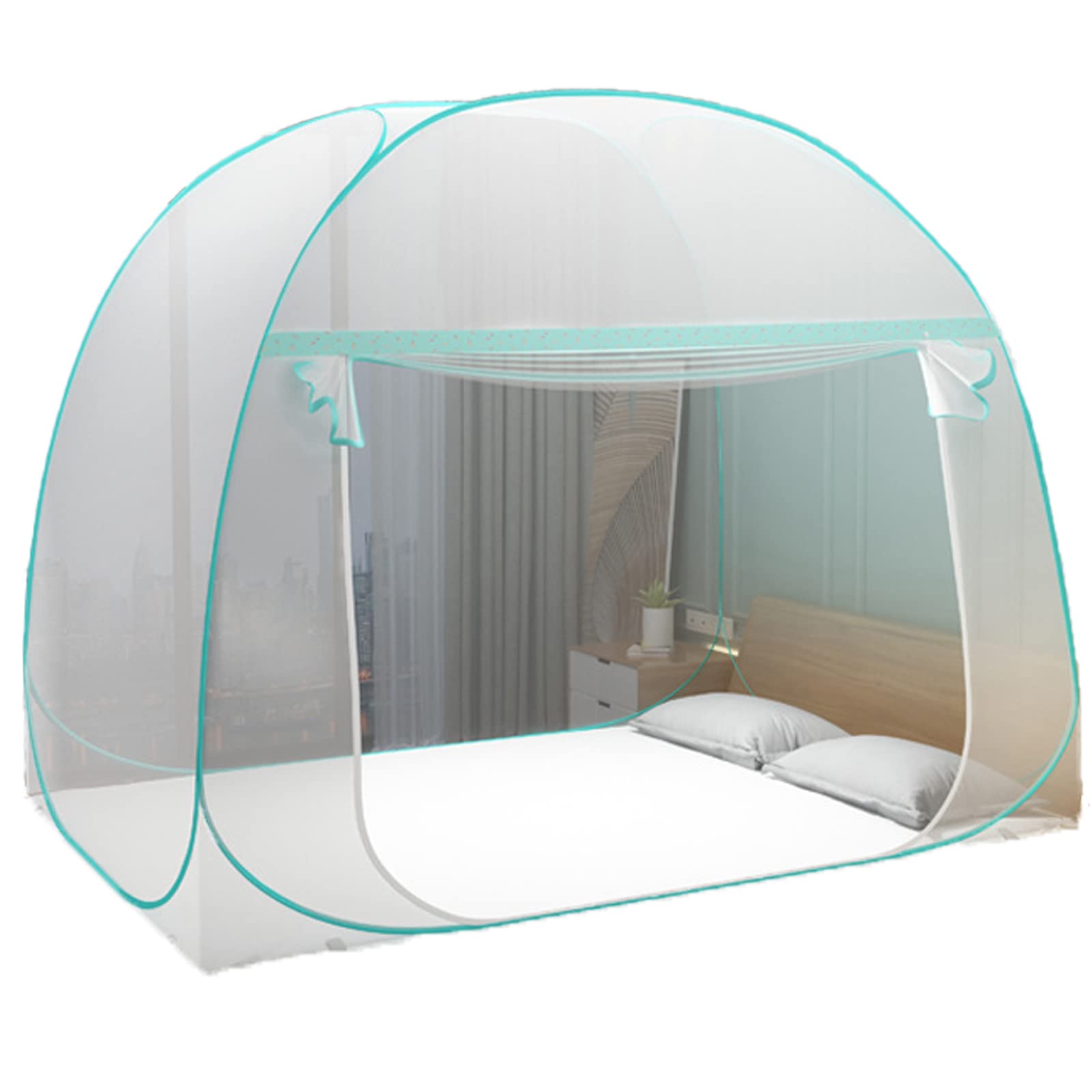 Pop-Up-Moskitonetz-Zelt für Bett mit Boden, große Doppeltür, faltbares Design, Baldachin-Netzzelt, tragbar, staubdicht, Reisen im Innen- und Außenbereich, Camping Baby