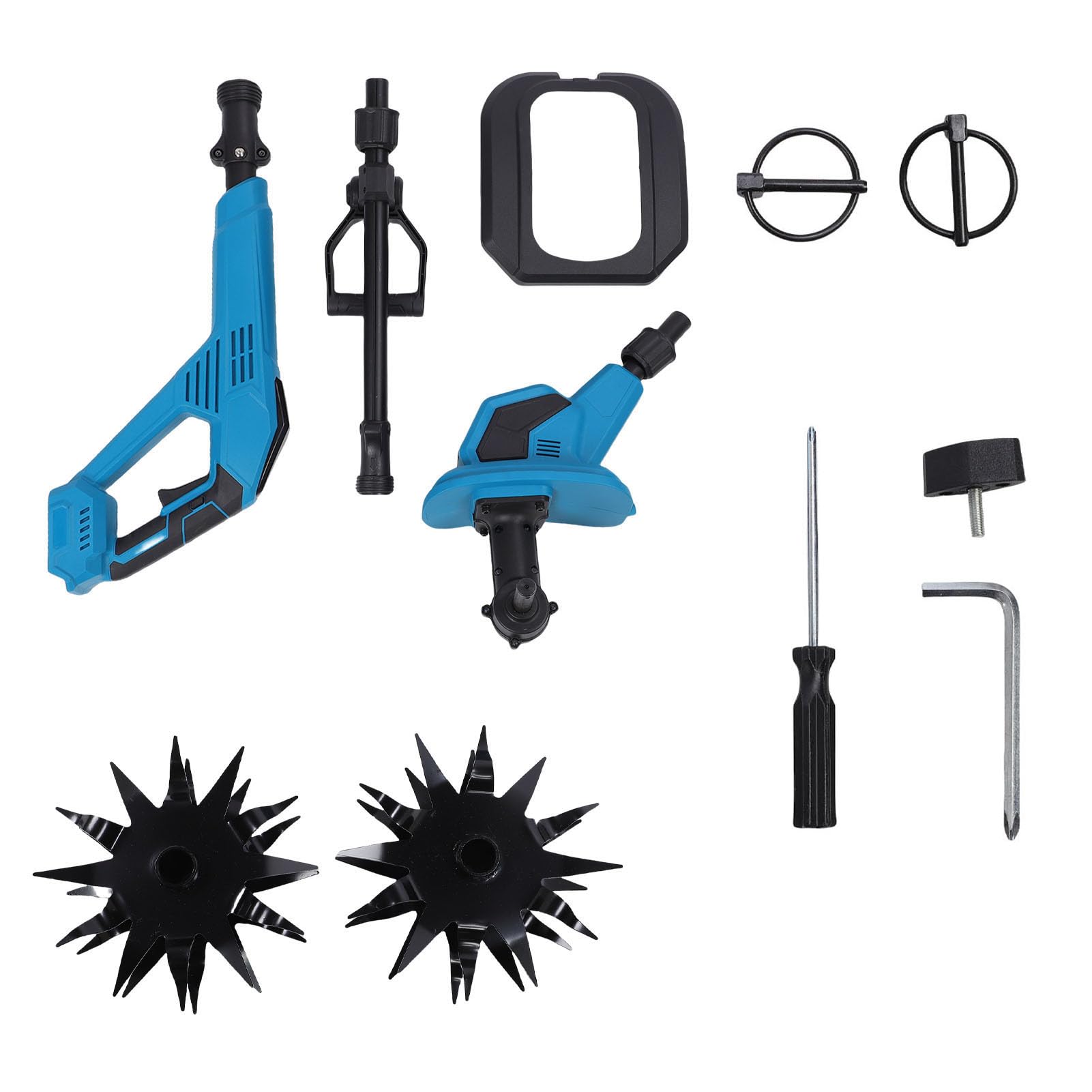 Generic Cordless Tiller Cultivator, 360RPM Electric Garden Tiller, Battery Powered Garden Cultivator, 9In Tilling Width and 6.6In Depth Rototiller, Ideal for Lawn Soil Cultivation