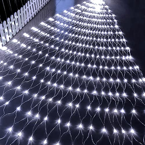 Filet lumineux Noël 6x4m 672 LED blanc extensible pour décoration extérieure de buissons