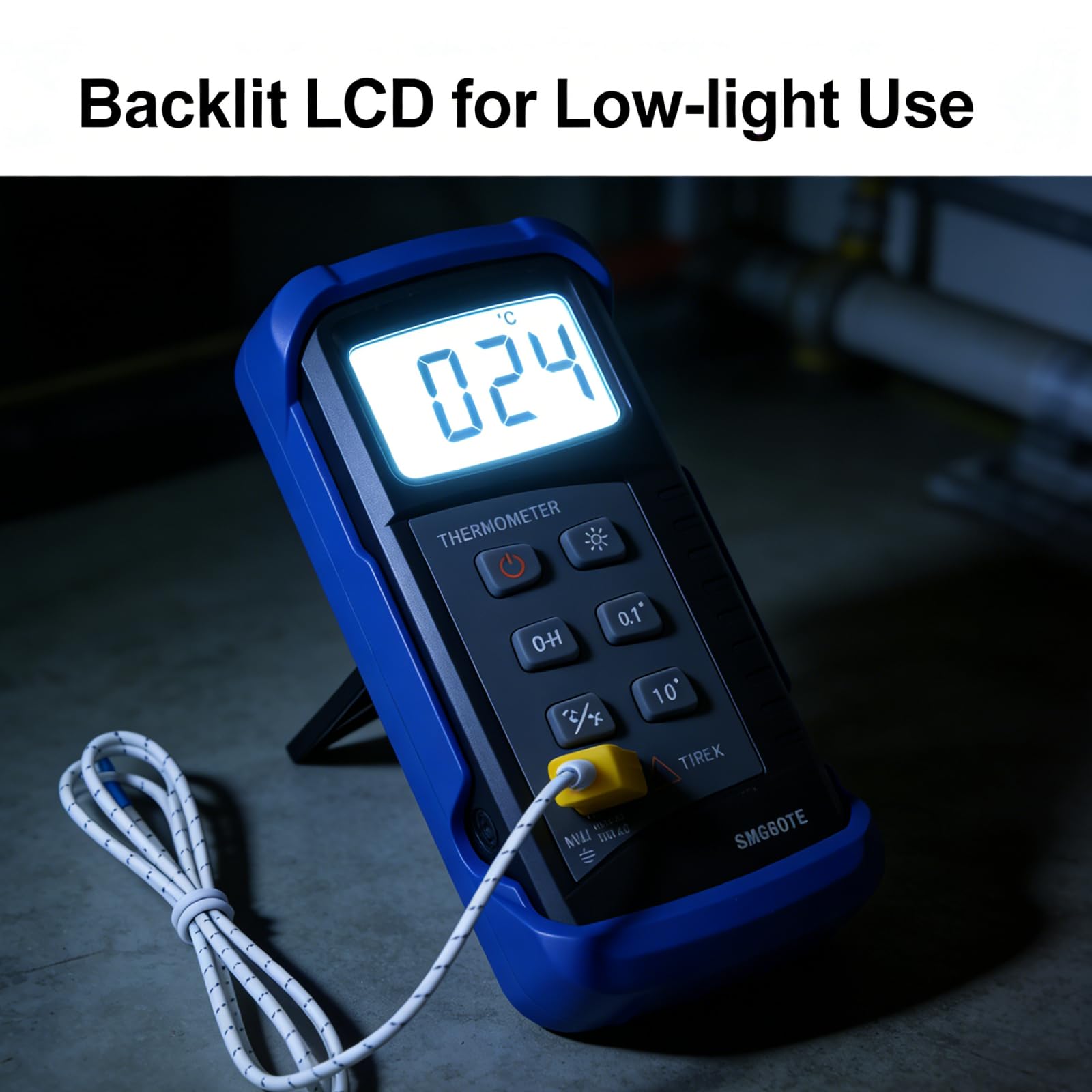 K-Typ Digital Thermometer, Digitales Thermoelement Thermometer -50℃ to 1300℃, temperaturmessgerät Temperaturmesser mit fühler LCD Hintergrundbeleuchtung für Kühlschrank, Aquarium, HVAC