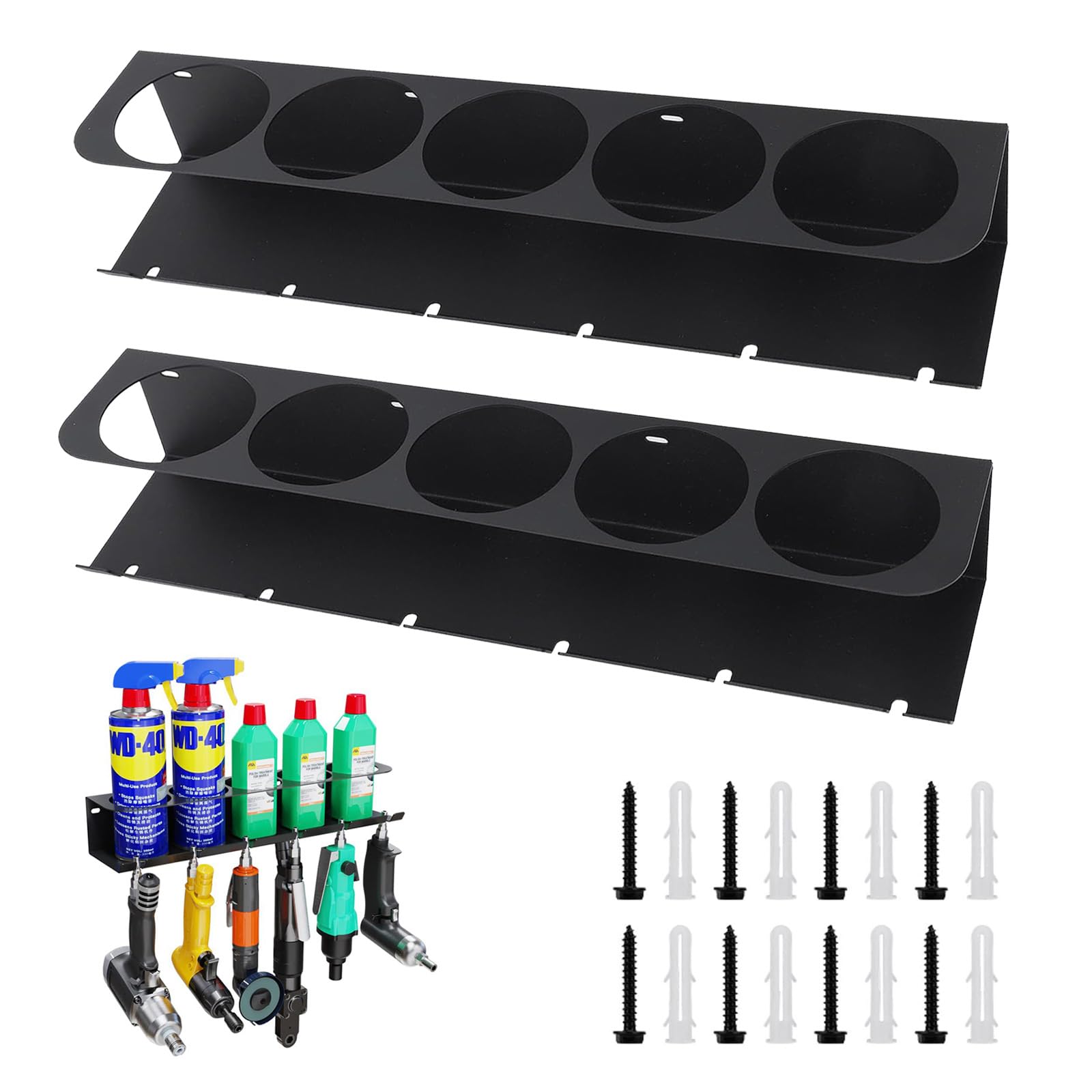 Porta Bombolette, 2 Pezzi Portabottiglie Spray Porta Bombole Rack Di Stoccaggio Taniche Di Lubrificante Organizer Per Vernice Bomboletta Spray 5 Slot Da Officina Per Garage Negozio E Casa