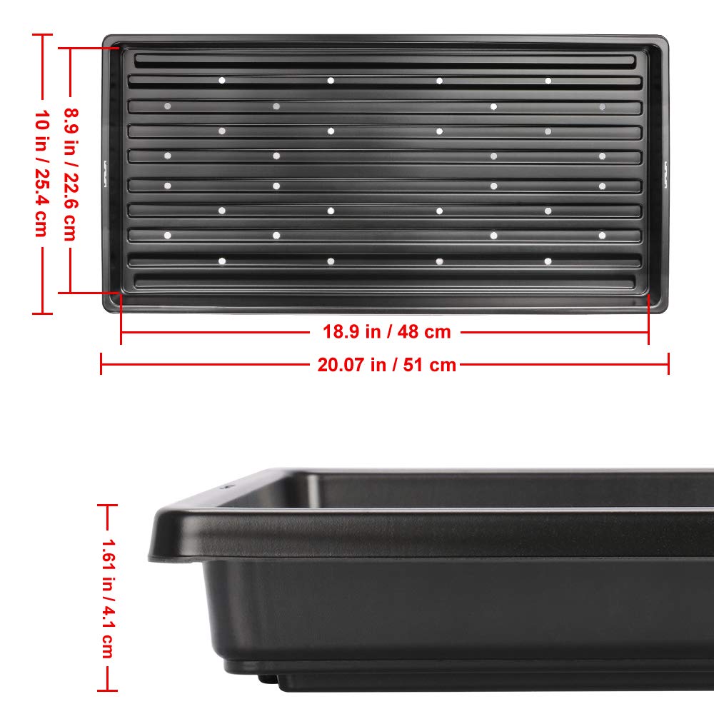 J&D 5 Packs Trays, 10 x 20 Inches Propagation Starter Seedling Tray