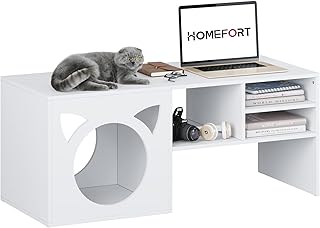 Sponsored Ad - HOMEFORT Cat House, Wooden Cat Furniture with Coffee Table, Wooden Cat Condo, Cat Houses for Indoor Cats, M...