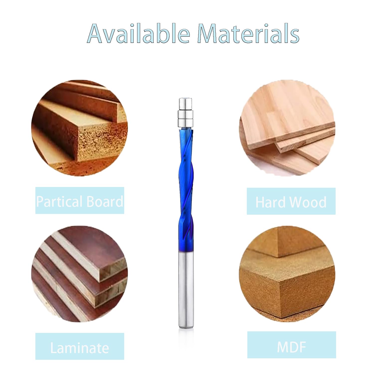 Upcut Spiral Flush Trim Router Bit Solid Carbide 1/4 Inch Shank Cutting Diameter 1/4 Inch with NACO Coated CNC Spiral Router Bit for Woodworking Trimming UFB431