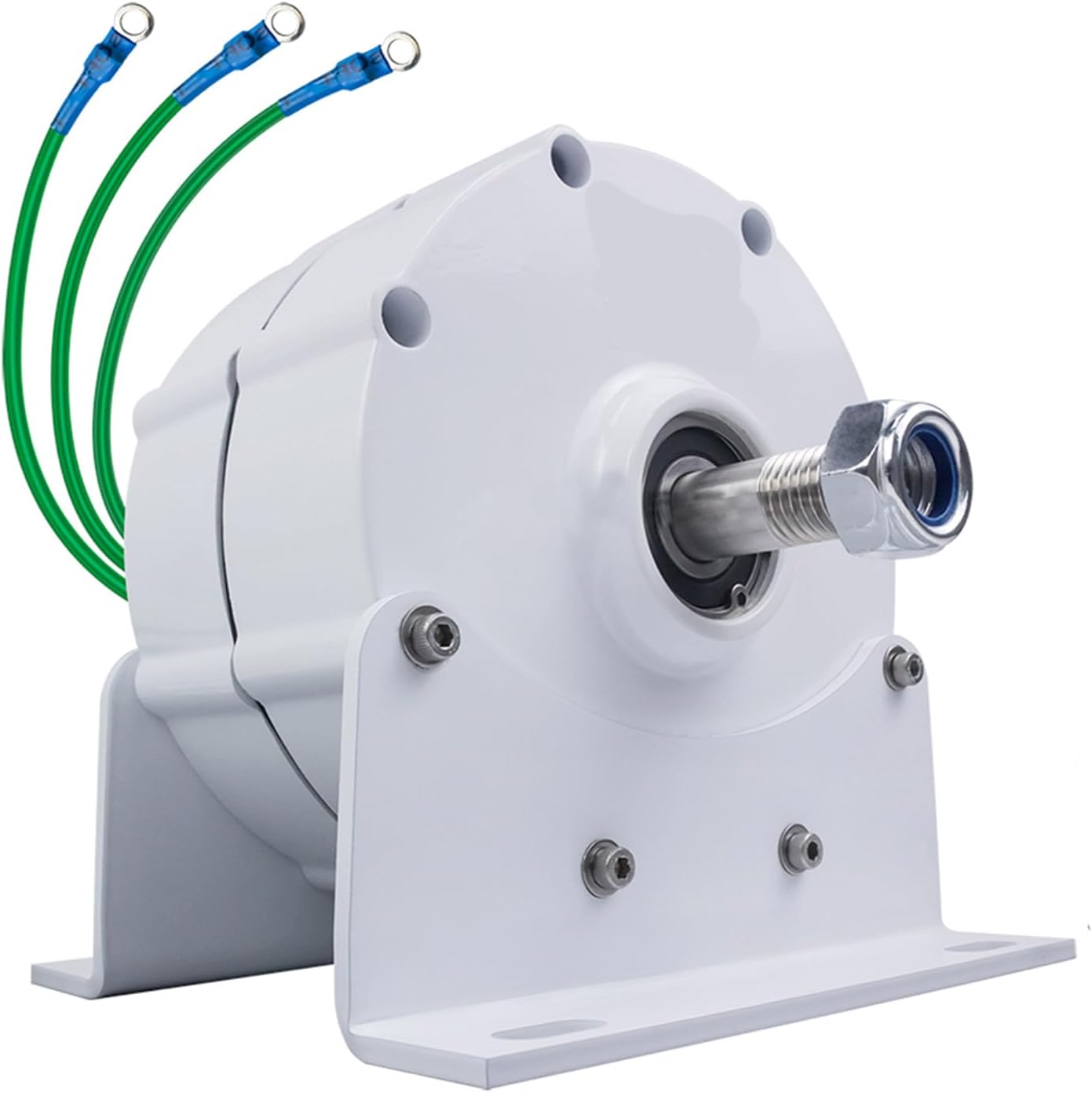 2026 Model 5000W Gearless Permanent Magnet Generator,12V 24V 48V 220V Low RPM Free Energy Alternator Motor Suitable for Hydraulic/Wind Turbines (With Base),12v