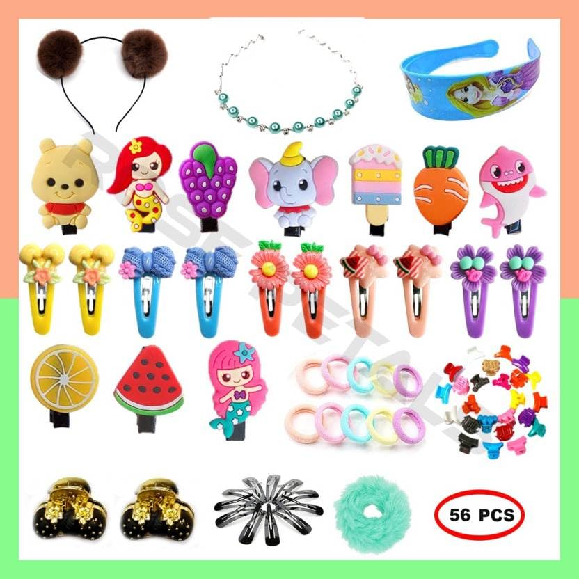 Rose Petals ® Baby Hair Band; Mix Style Tic Tac; Hair Clips; Pin; Elastics Ponytail Holder Hair Accessories for Girls with Gift Box; (56 Pieces) (B0D6NFDH77) Amazon Price History, Amazon Price Tracker