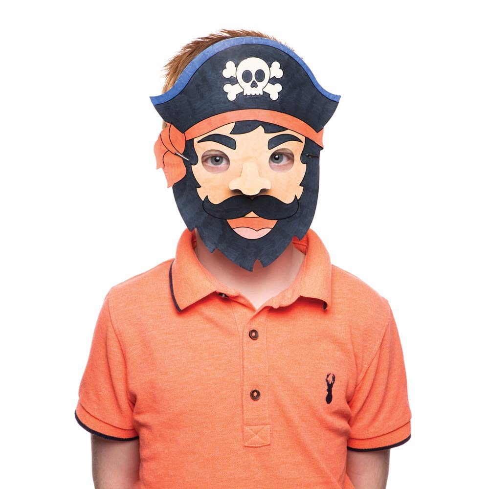 Baker Ross AW610 Pirate Colour-In Masks (Pack of 8), White, assorted - Image 4
