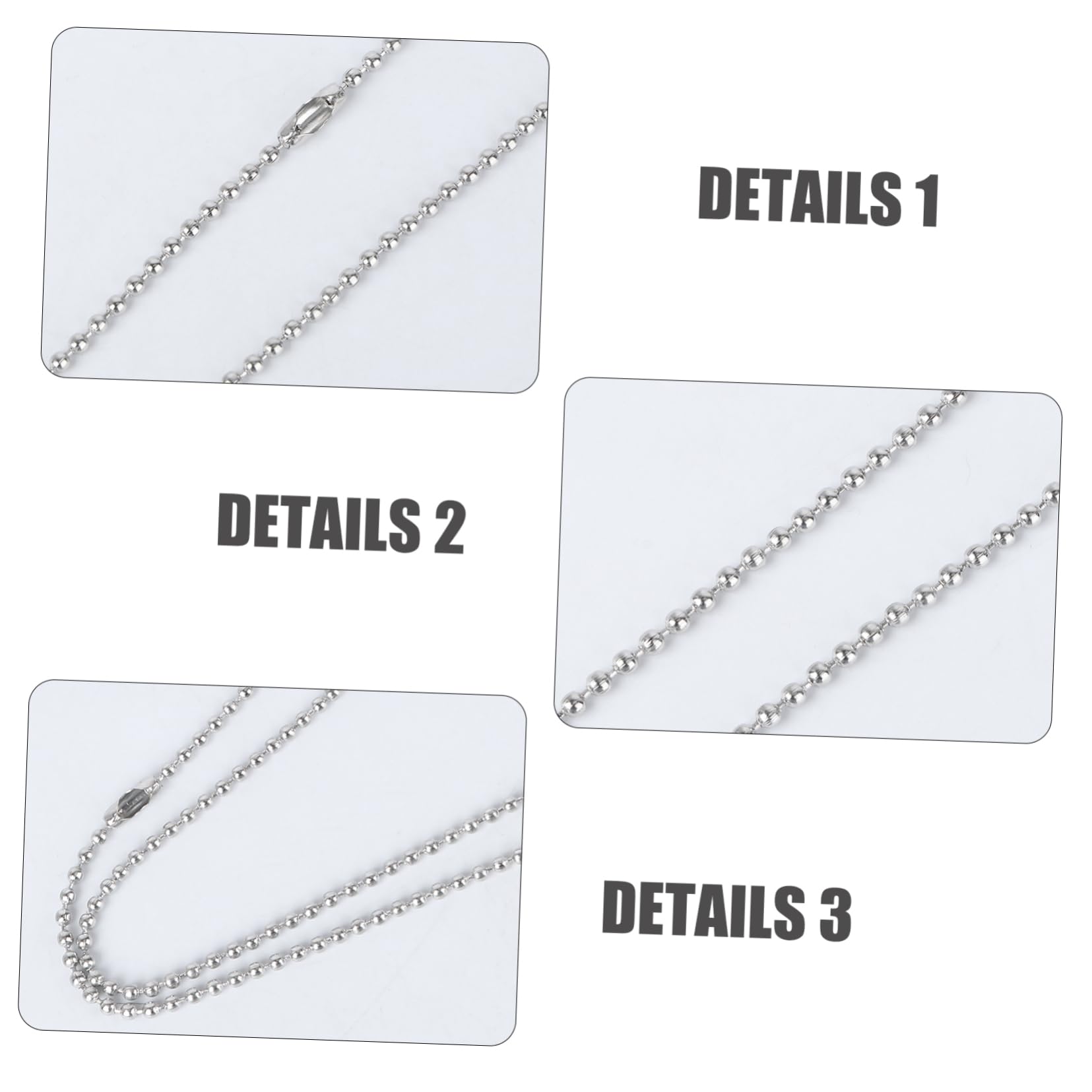 Levemolo Alloy Pet Chain Necklace 5pcs Dog Tag Chain Set for - Strong Construction