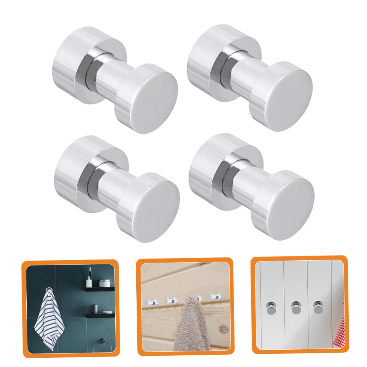 NOLITOY 4 Piezas Ganchos para Baño Impermeables Ganchos Metálicos para Toallas para Baño para Colgar el Hogar