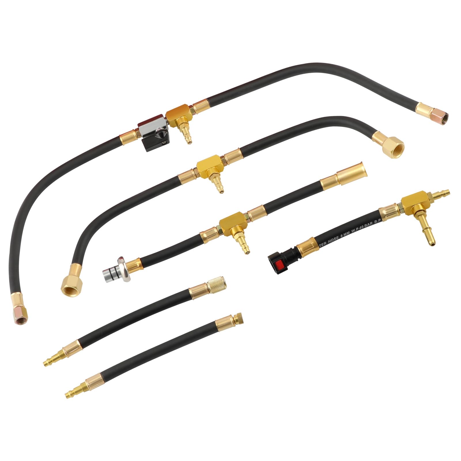 maXpeedingrods Comprobador de presión de gasolina, medidor de presión, cuchillo, presión de combustible, juego de herramientas 0-10 bar