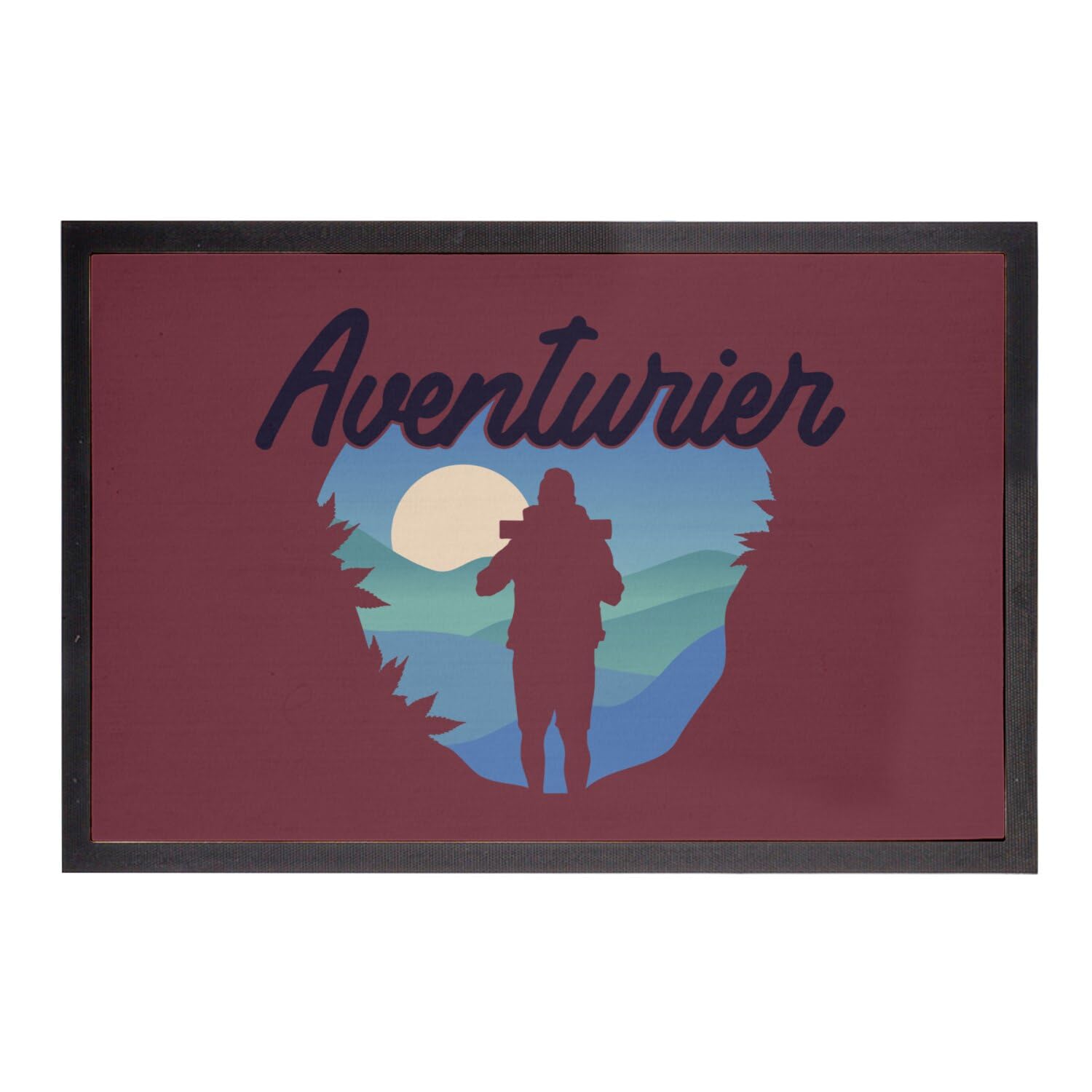 Paillasson aventurier voyageur rouge, tapis de déco outdoor