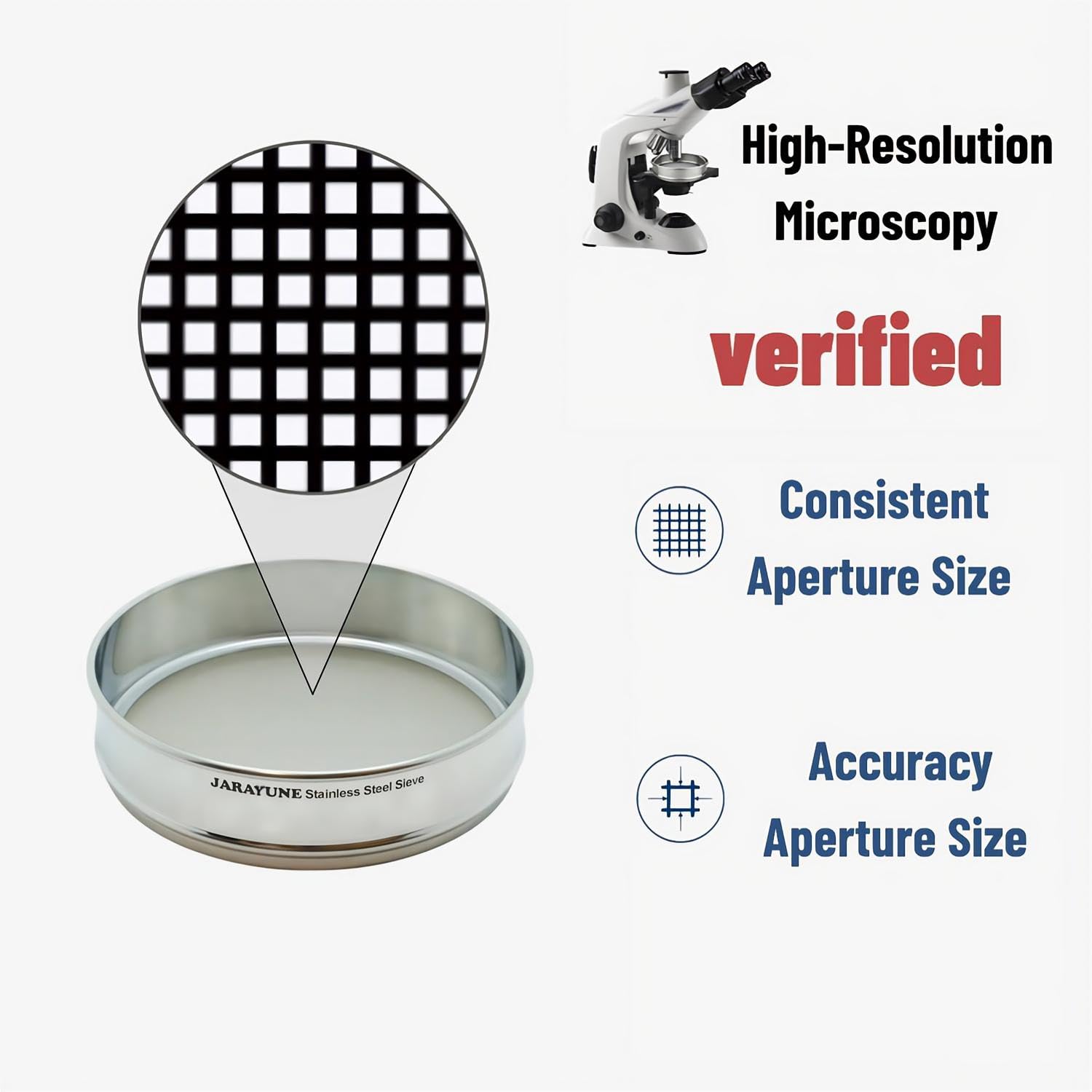 Stainless Steel Lab Sieve - 8 Inch Mesh Sifter -4
